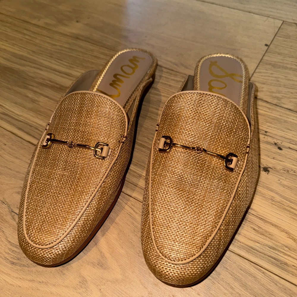 Sam Edelman LINNIE BIT MULE in Buff Tan Raffia size 10 (wide)